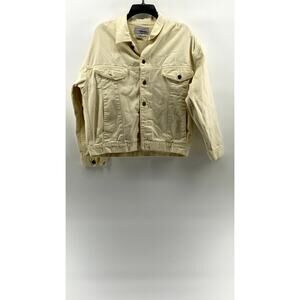 WEATHERED BLUES Women's Cream Denim Button-Up Long Sleeve Jacket SZ S